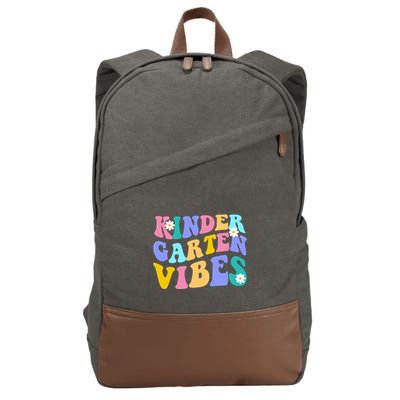 Kindergarten Vibes Retro Colorful Cotton Canvas Backpack