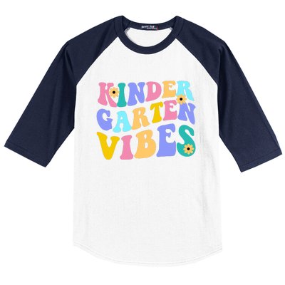 Kindergarten Vibes Retro Colorful Baseball Sleeve Shirt