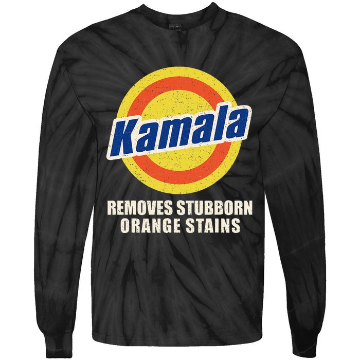 Kamala Vote Remove Stubborn Orange Stains Harris Funny Vote Tie-Dye Long Sleeve Shirt