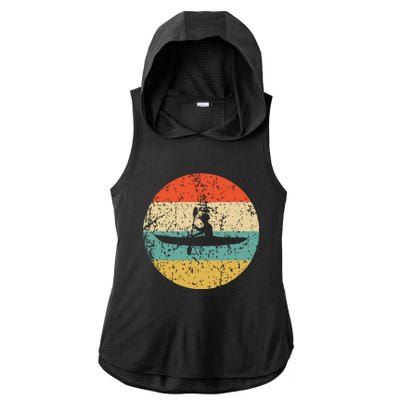 Kayaking Vintage Retro Kayak Ladies PosiCharge Tri-Blend Wicking Draft Hoodie Tank