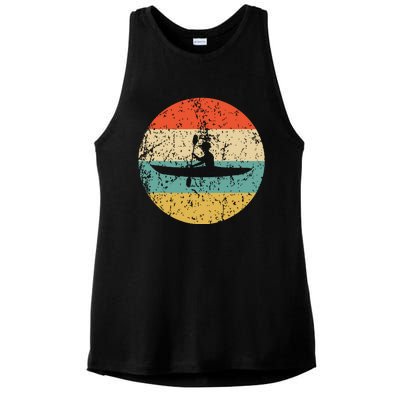 Kayaking Vintage Retro Kayak Ladies PosiCharge Tri-Blend Wicking Tank