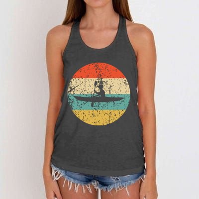 Kayaking Vintage Retro Kayak Women's Knotted Racerback Tank