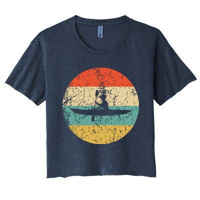 Kayaking Vintage Retro Kayak Women's Crop Top Tee