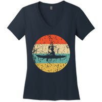 Kayaking Vintage Retro Kayak Women's V-Neck T-Shirt