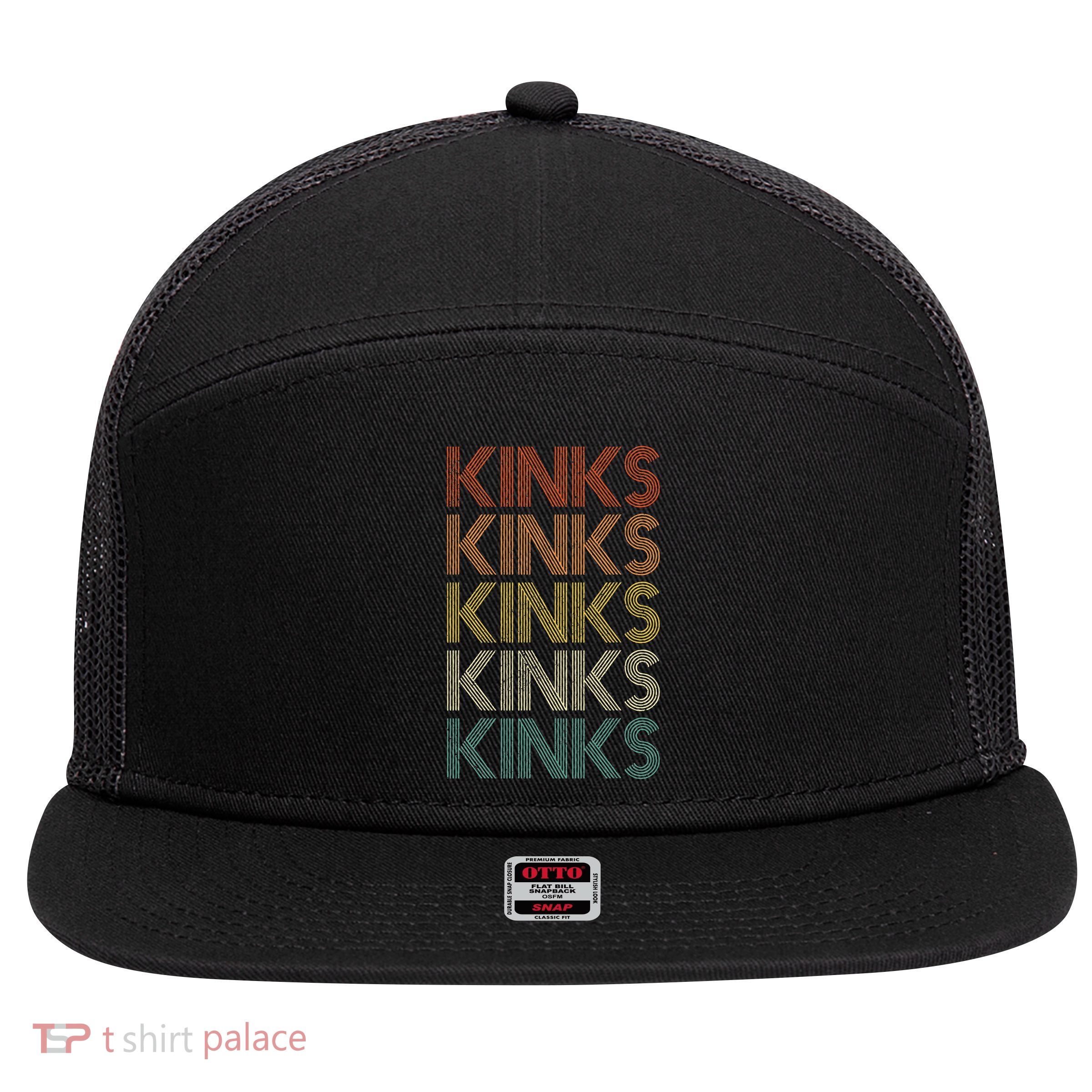 Kinks Vintage Retro 7 Panel Mesh Trucker Snapback Hat