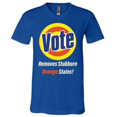 Kamala Vote Remove Stubborn Orange Stains Harris Funny Vote Gift V-Neck T-Shirt