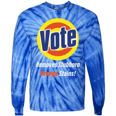 Kamala Vote Remove Stubborn Orange Stains Harris Funny Vote Gift Tie-Dye Long Sleeve Shirt