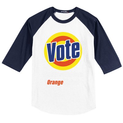 Kamala Vote Remove Stubborn Orange Stains Harris Funny Vote Gift Baseball Sleeve Shirt