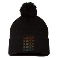 Kacey Vintage Retro Pom Pom 12in Knit Beanie