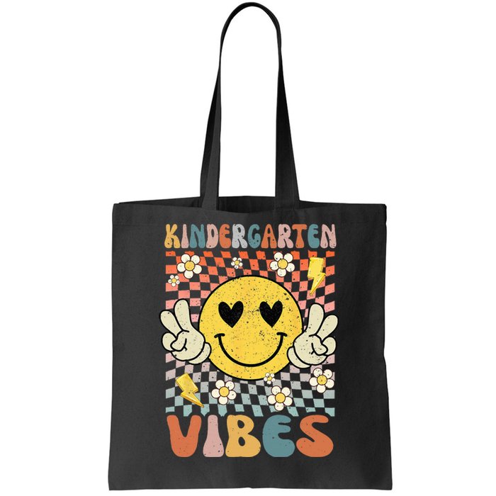 Kindergarten Vibes Retro Teacher 1st Day of School Tote Bag