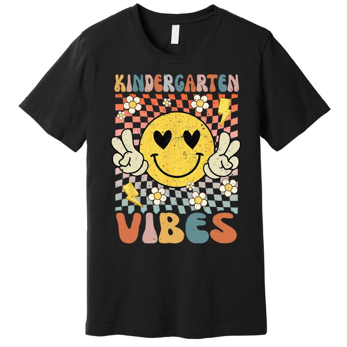 Kindergarten Vibes Retro Teacher 1st Day of School Premium T-Shirt