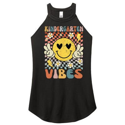 Kindergarten Vibes Retro Teacher 1st Day of School Women’s Perfect Tri Rocker Tank