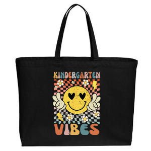 Kindergarten Vibes Retro Teacher 1st Day of School Cotton Canvas Jumbo Tote