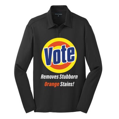 Kamala Vote Remove Stubborn Orange Stains Harris Funny Vote Cool Gift Silk Touch Performance Long Sleeve Polo