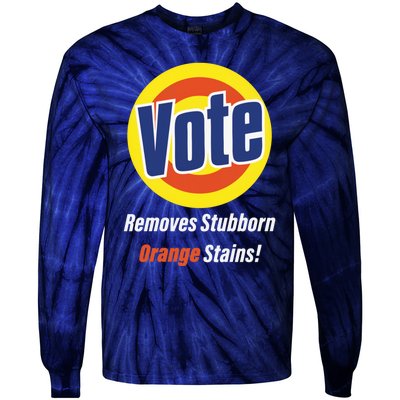 Kamala Vote Remove Stubborn Orange Stains Harris Funny Vote Cool Gift Tie-Dye Long Sleeve Shirt