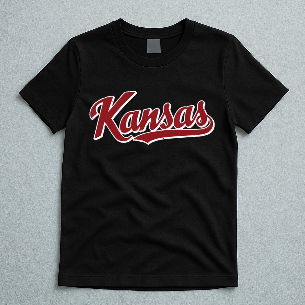 Kansas Vintage Sports Design Retro Script T-Shirt