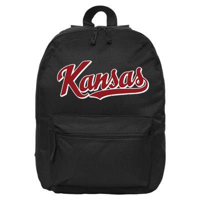 Kansas Vintage Sports Design Retro Script 16 in Basic Backpack