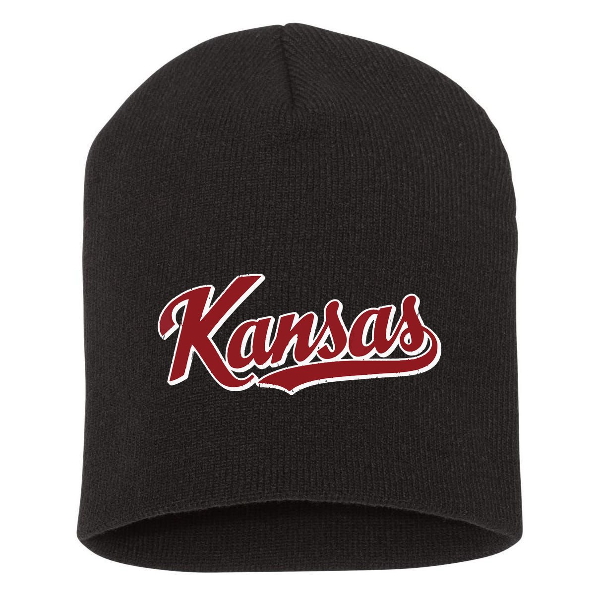 Kansas Vintage Sports Design Retro Script Short Acrylic Beanie
