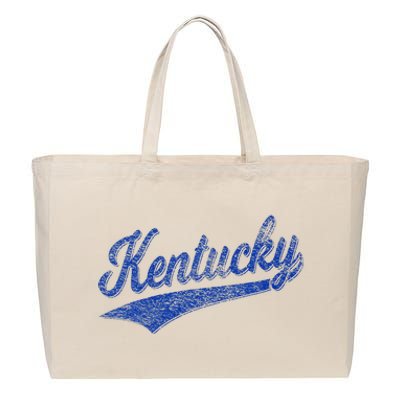 Kentucky Varsity Script Classic Sports Jersey Style Cotton Canvas Jumbo Tote