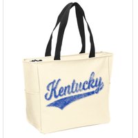 Kentucky Varsity Script Classic Sports Jersey Style Zip Tote Bag