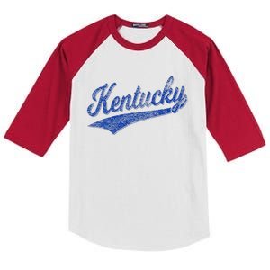 Kentucky Varsity Script Classic Sports Jersey Style Kids Colorblock Raglan Jersey