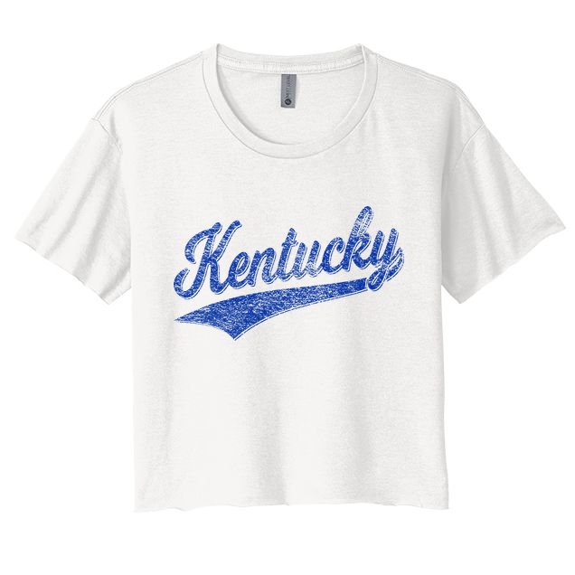 Kentucky Varsity Script Classic Sports Jersey Style Crop Top