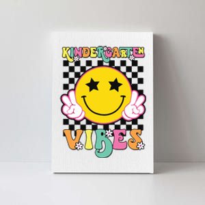 Kindergarten Vibes Smile Face Back To School Kinder Girl Canvas