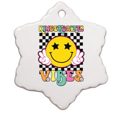 Kindergarten Vibes Smile Face Back To School Kinder Girl Ceramic Star Ornament