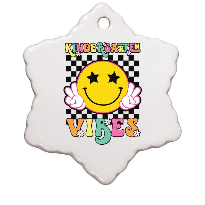 Kindergarten Vibes Smile Face Back To School Kinder Girl Ceramic Star Ornament