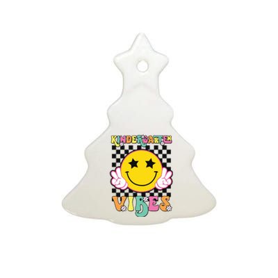 Kindergarten Vibes Smile Face Back To School Kinder Girl Ceramic Tree Ornament