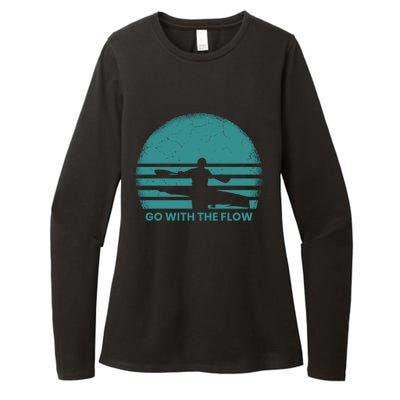 Kayaking Vintage Sunset River Kayak Kayaker Great Gift Womens CVC Long Sleeve Shirt