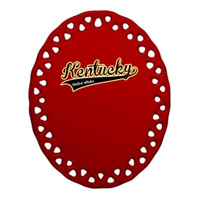 Kentucky Varsity Style Ceramic Oval Ornament