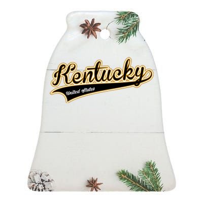 Kentucky Varsity Style Ceramic Bell Ornament