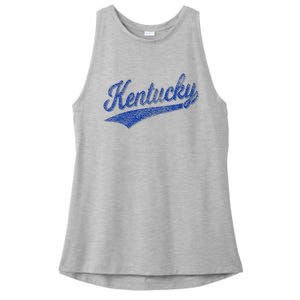 Kentucky Varsity Script Classic Sports Jersey Style Ladies PosiCharge Tri-Blend Wicking Tank