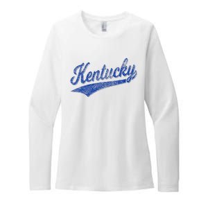 Kentucky Varsity Script Classic Sports Jersey Style Womens CVC Long Sleeve Shirt