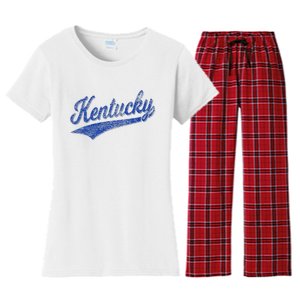 Kentucky Varsity Script Classic Sports Jersey Style Women's Flannel Pajama Set