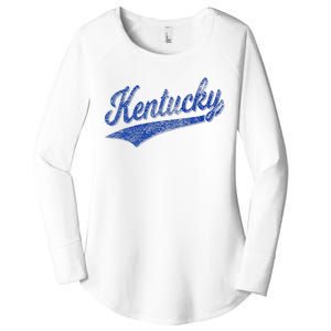 Kentucky Varsity Script Classic Sports Jersey Style Women's Perfect Tri Tunic Long Sleeve Shirt