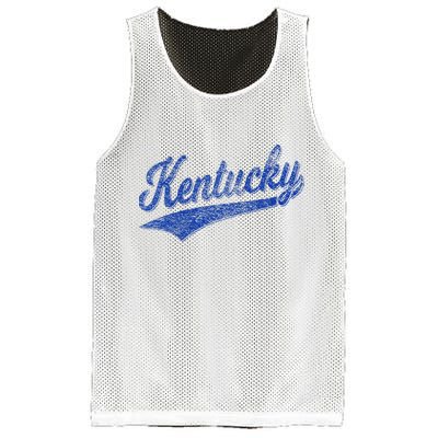 Kentucky Varsity Script Classic Sports Jersey Style Mesh Reversible Basketball Jersey Tank