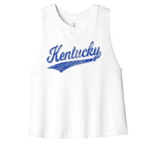 Kentucky Varsity Script Classic Sports Jersey Style Women's Racerback Cropped Tank