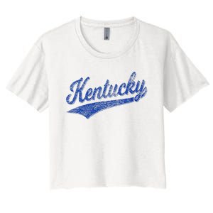 Kentucky Varsity Script Classic Sports Jersey Style Women's Crop Top Tee