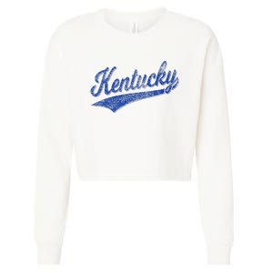 Kentucky Varsity Script Classic Sports Jersey Style Cropped Pullover Crew