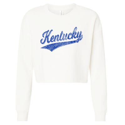Kentucky Varsity Script Classic Sports Jersey Style Cropped Pullover Crew