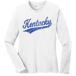 Kentucky Varsity Script Classic Sports Jersey Style Ladies Long Sleeve Shirt