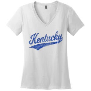 Kentucky Varsity Script Classic Sports Jersey Style Women's V-Neck T-Shirt