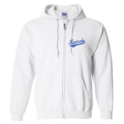 Kentucky Varsity Script Classic Sports Jersey Style Full Zip Hoodie