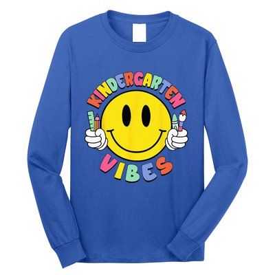 Kindergarten Vibes Teachers Kinder Crew Back To School Long Sleeve Shirt