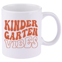 Kindergarten Vibes To School Teacher 11oz C Handle Ceramic Mug