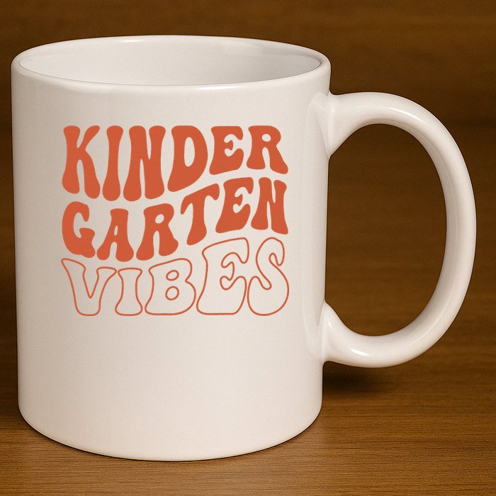 Kindergarten Vibes To School Teacher 11oz C Handle Ceramic Mug