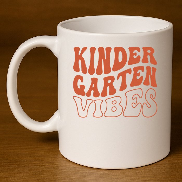 Kindergarten Vibes To School Teacher 11oz C Handle Ceramic Mug