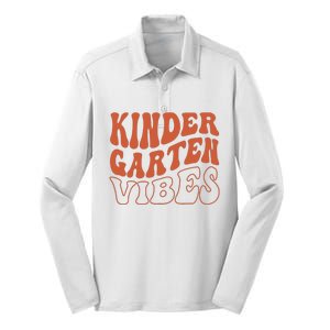 Kindergarten Vibes To School Teacher Silk Touch Performance Long Sleeve Polo